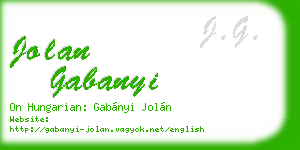 jolan gabanyi business card